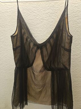 Willow Sheer Black Mesh Chemise Cami